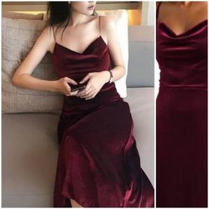 Skies are Blue Velvet High Low midi